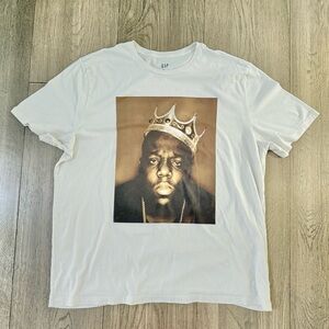 Gap x Notorious B.I.G. Unisex White Cotton Tee Crown Face XXL